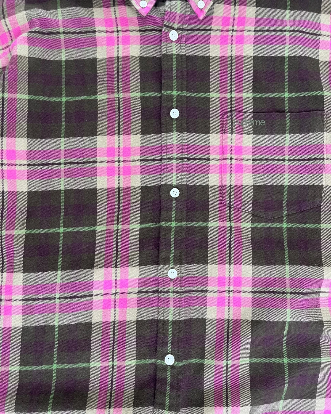 Supreme Flannel Oxford Shirt pink - (USED)