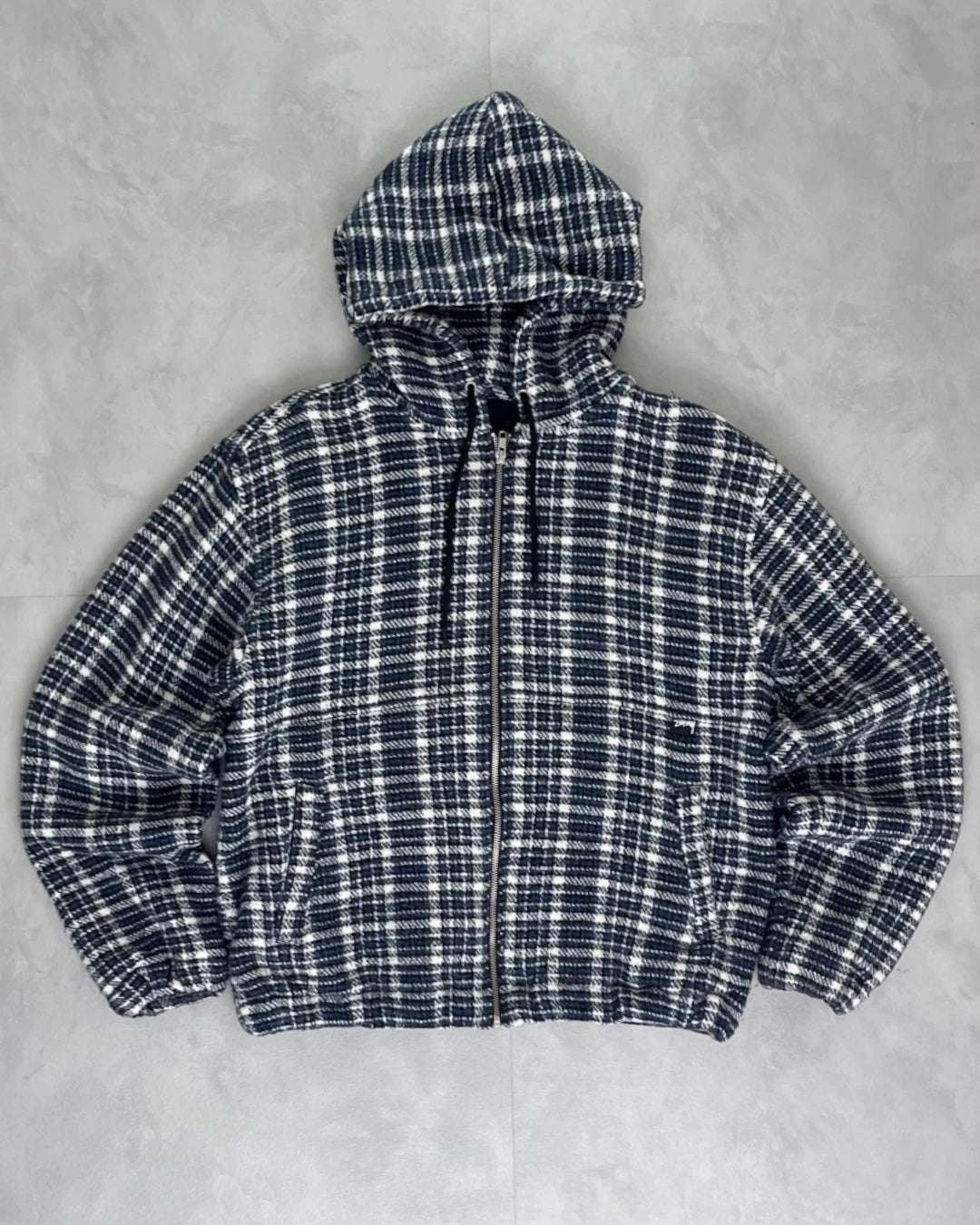 Stussy Plaid Work Jacket blue / white – M