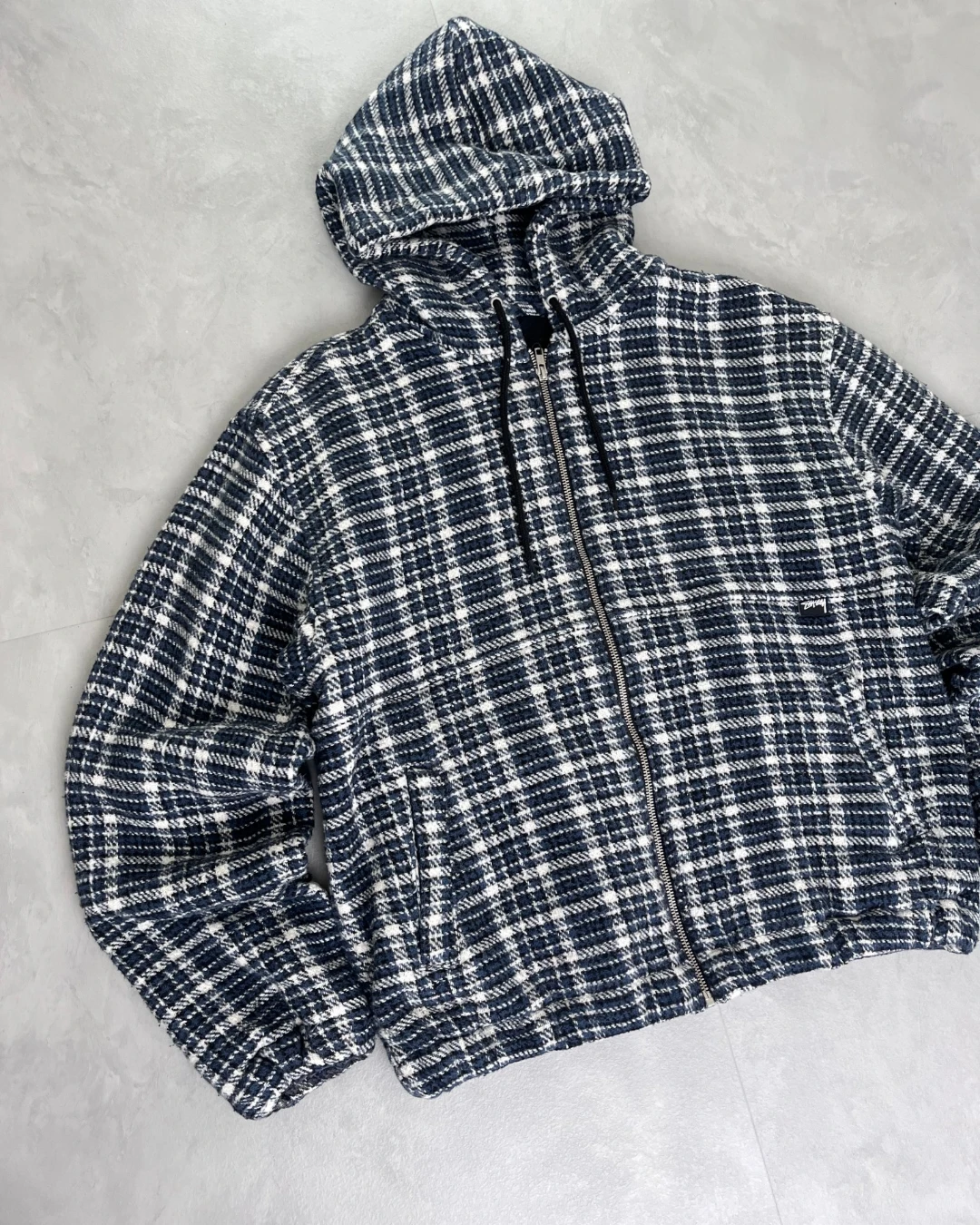 Stussy Plaid Work Jacket blue / white – M