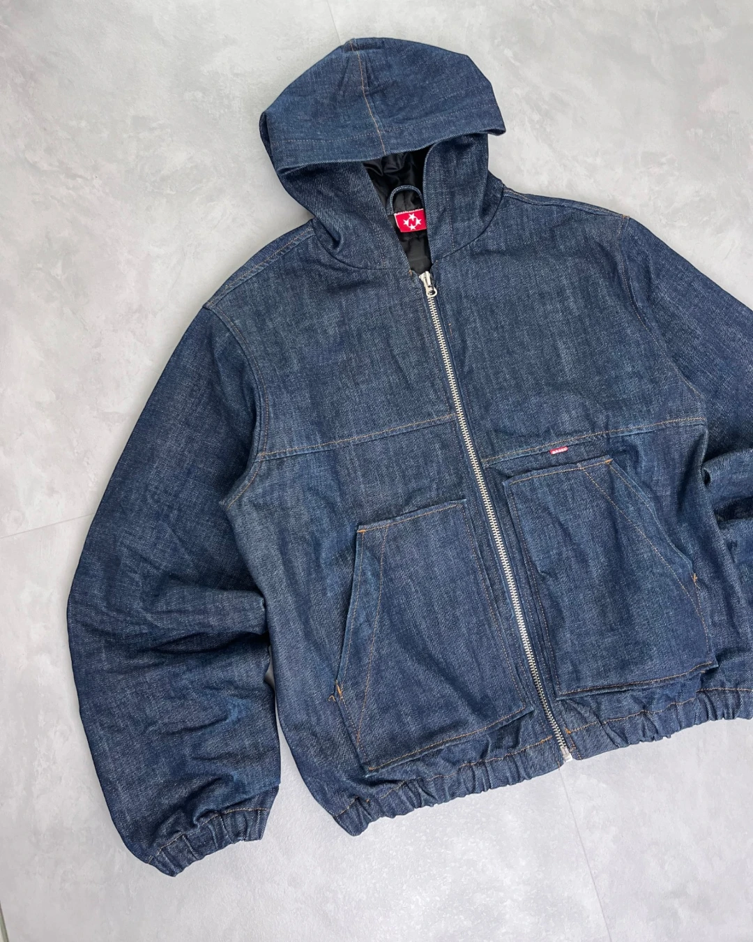 99Based Indigo Denim Zip Up Jacket – L