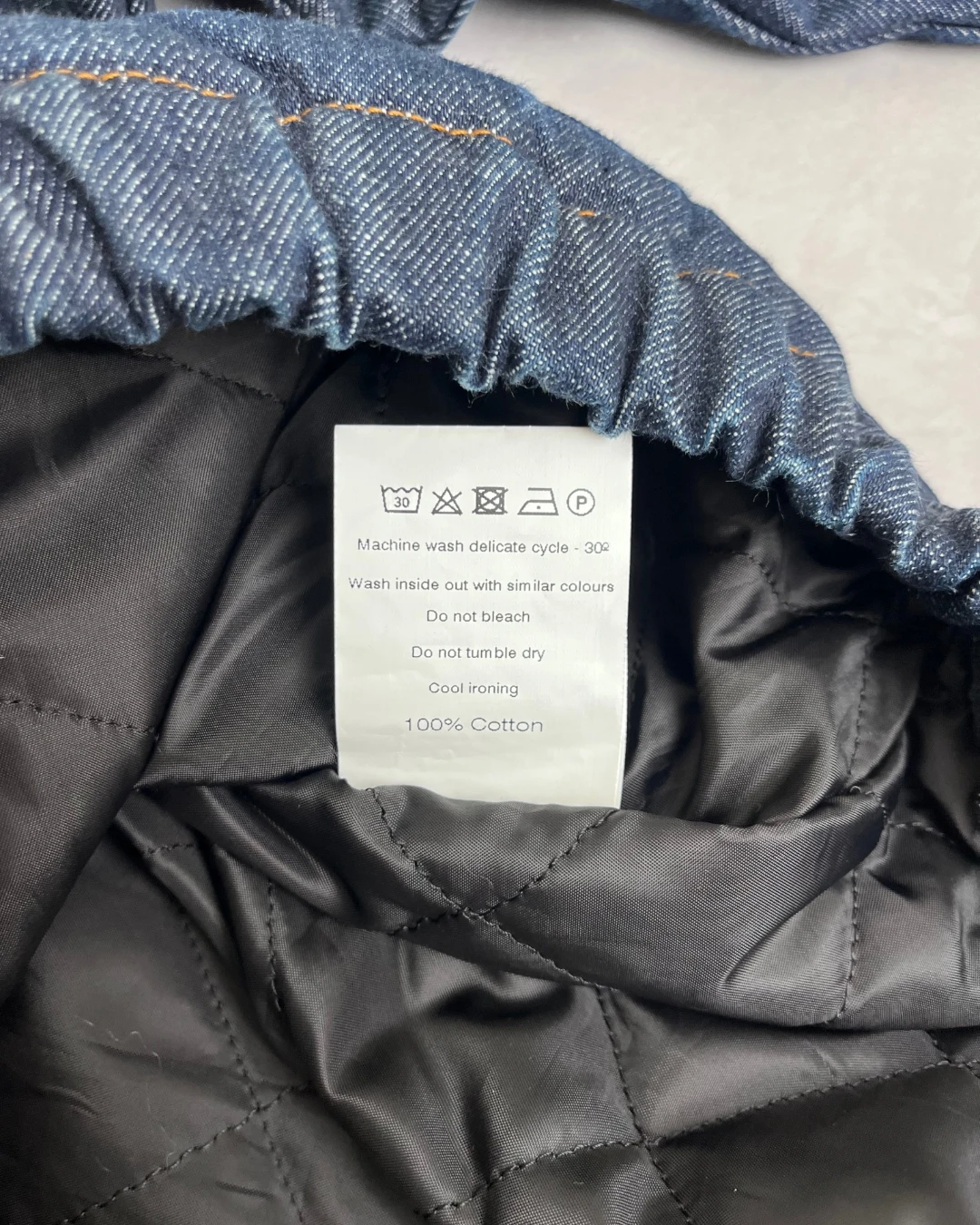 99Based Indigo Denim Zip Up Jacket – L