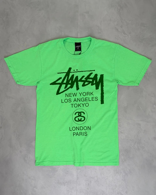 Stussy World Tour T-shirt neon green - S