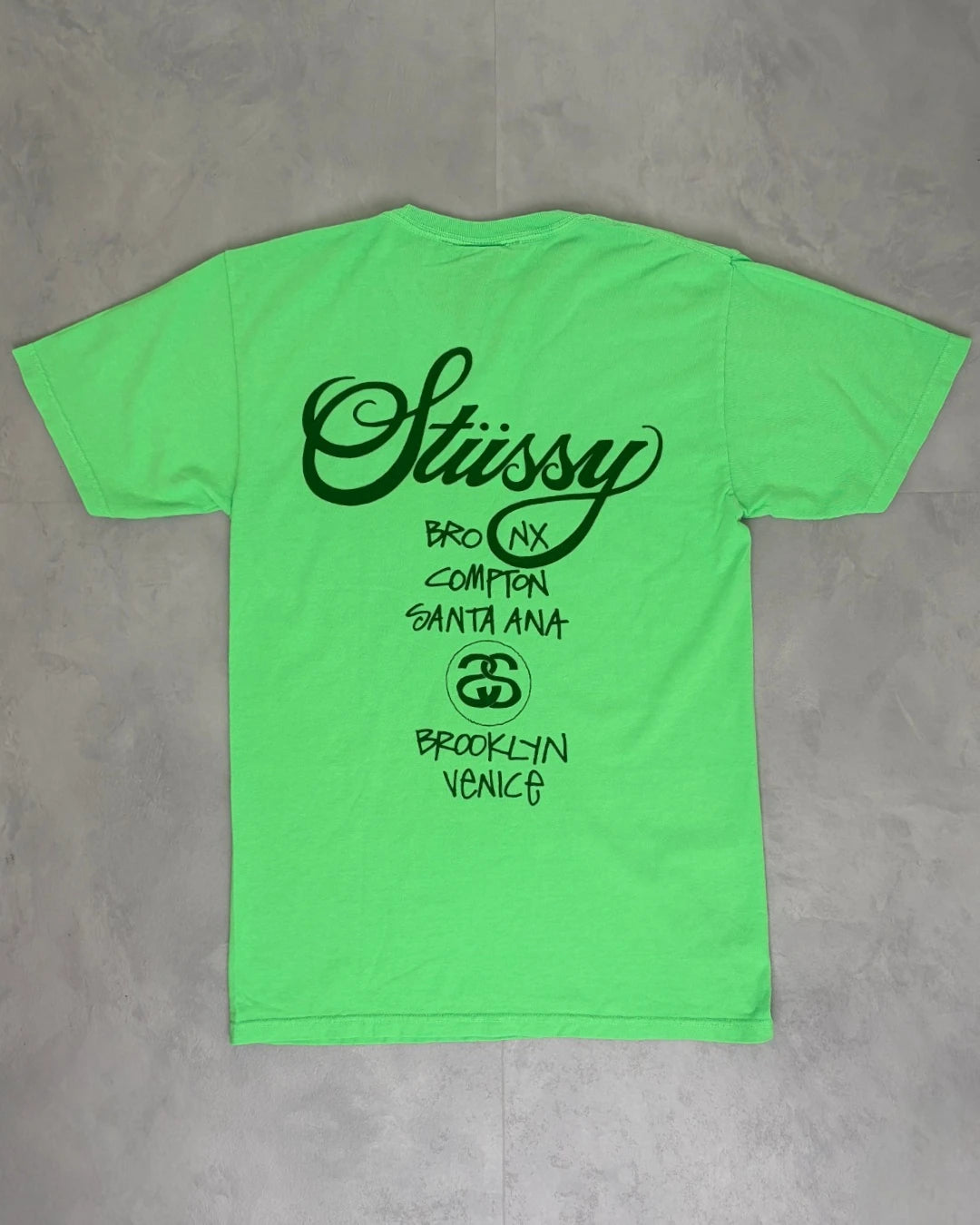 Stussy World Tour T-shirt neon green - S