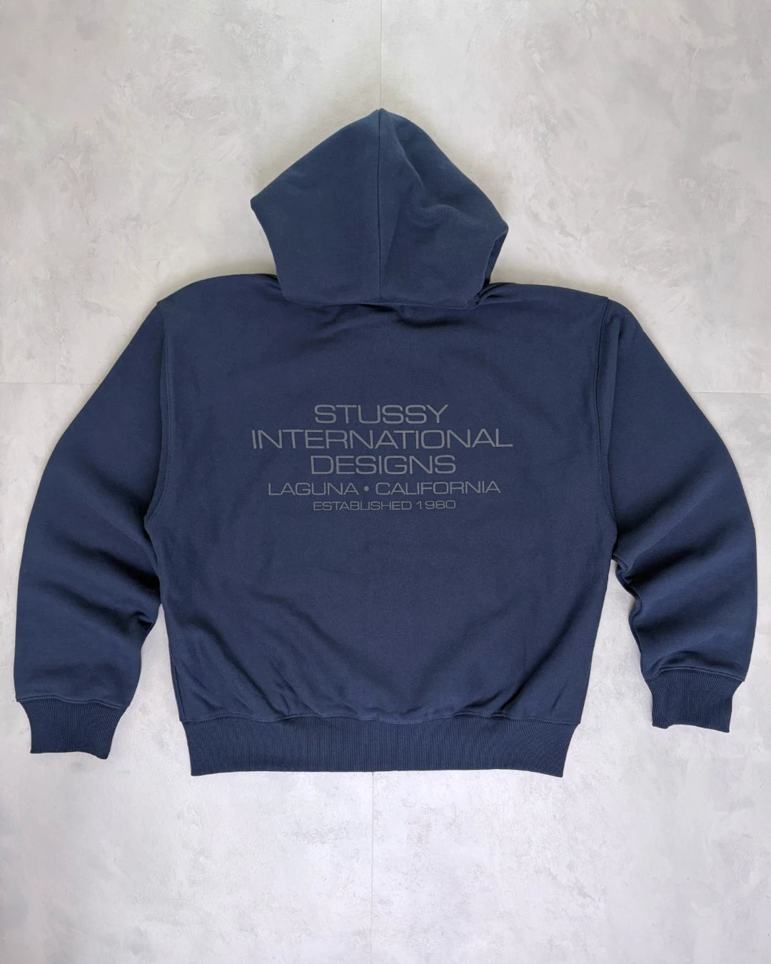 Stussy International Designs Zip Up Hoodie navy blue