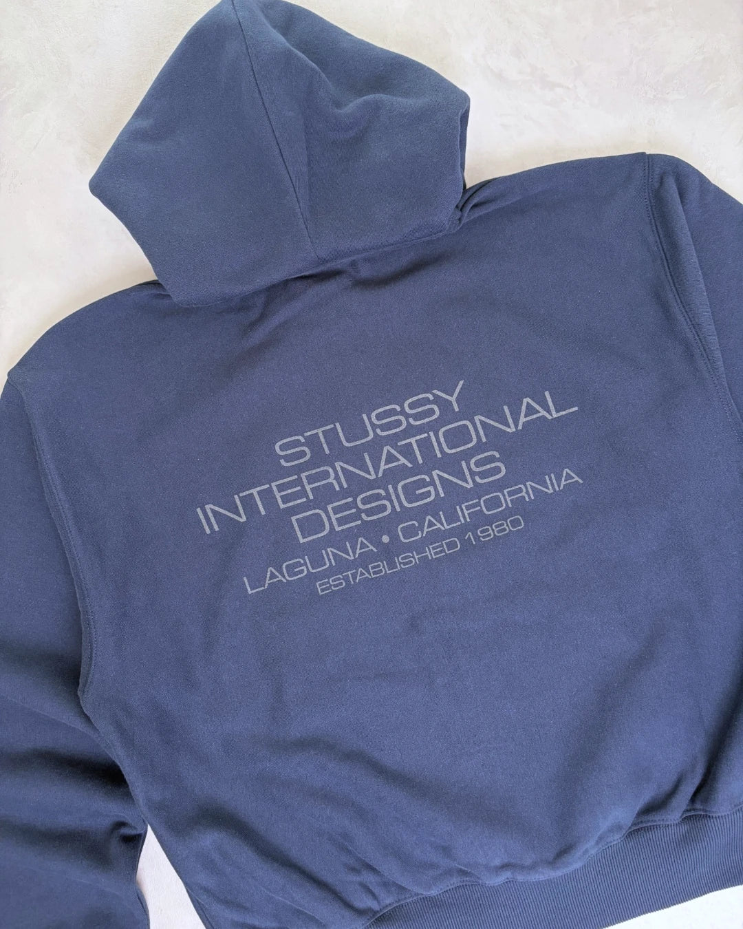 Stussy International Designs Zip Up Hoodie navy blue