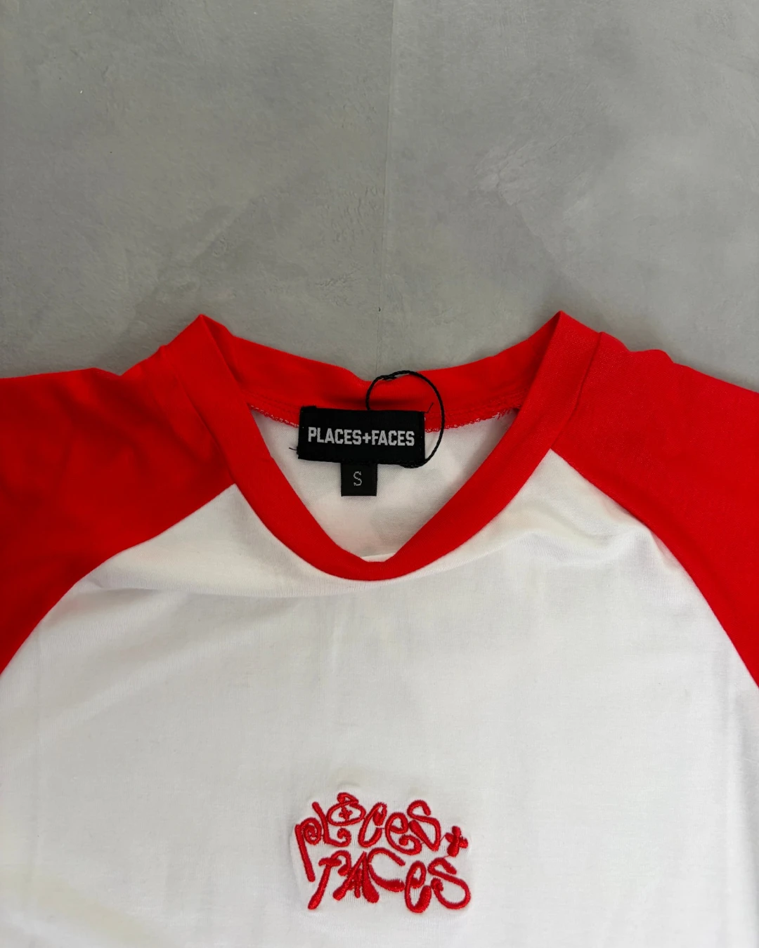 Places + Faces Baby Top white / red – (NEW) / S