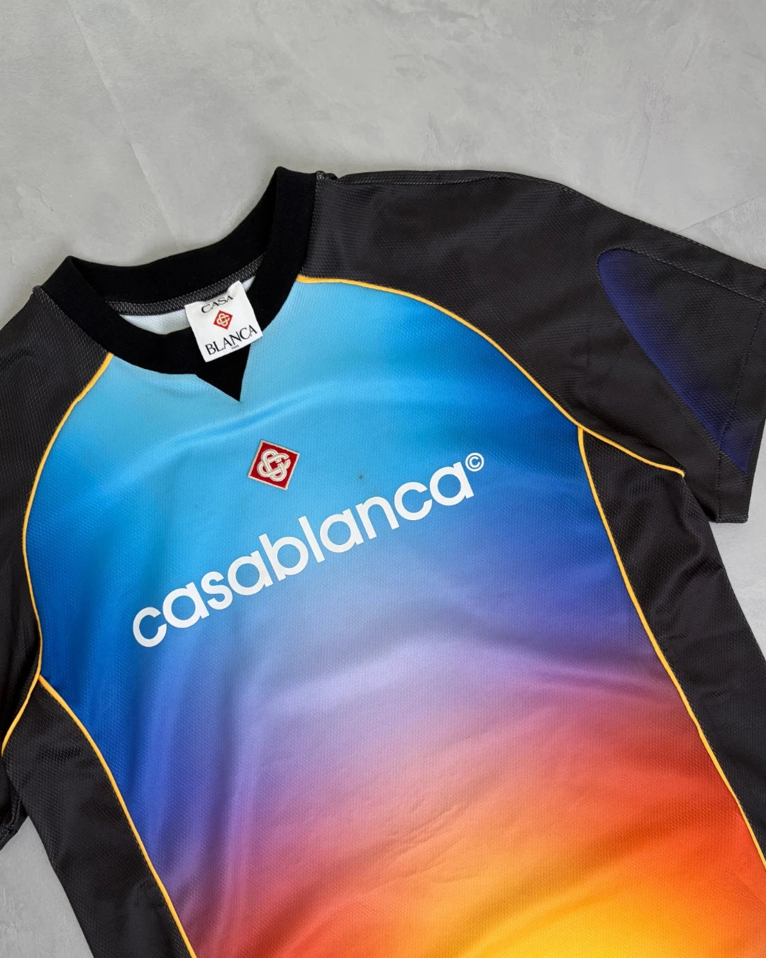 Casablanca Birdseye Mesh Printed Football Top - M