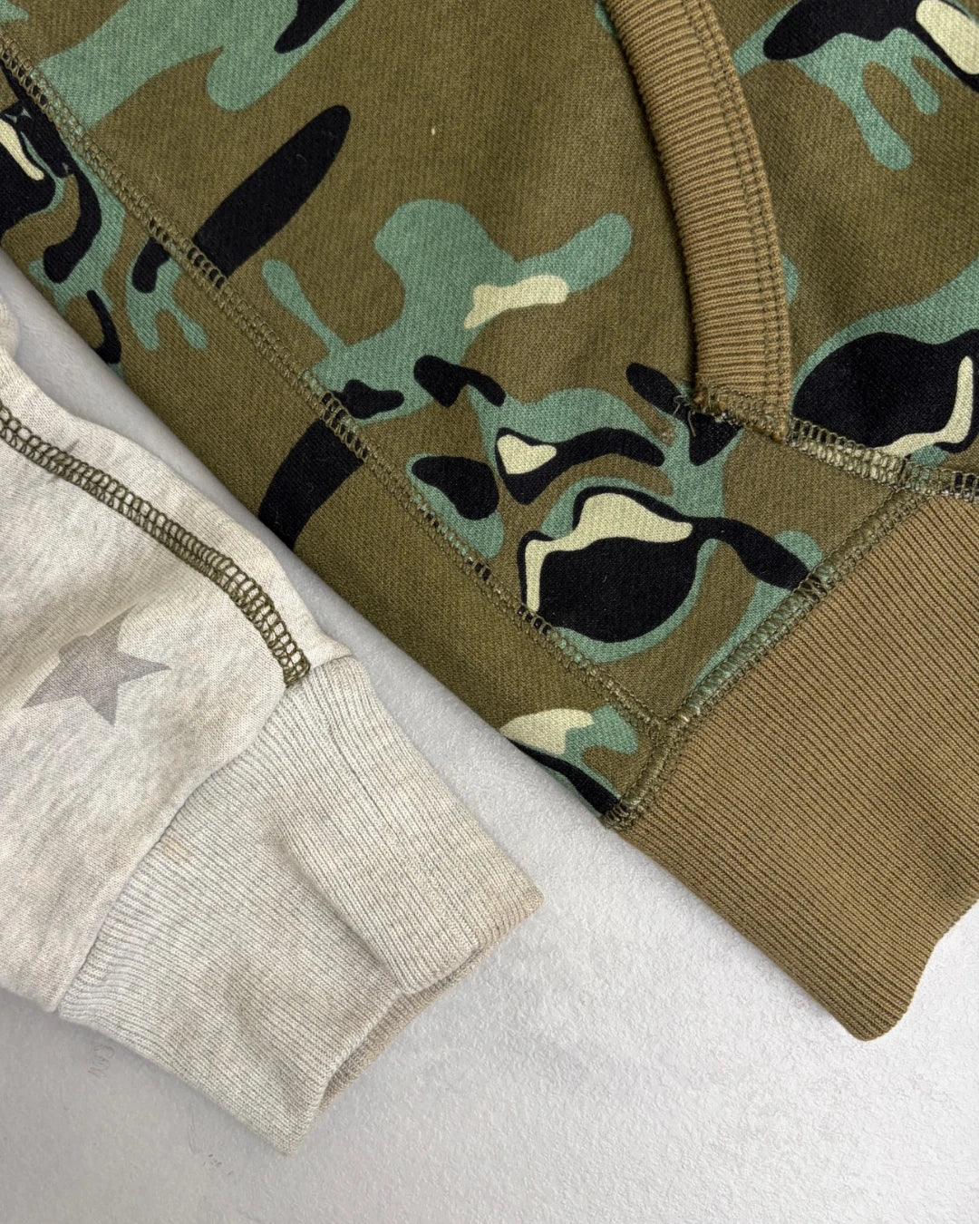 Diesel Camo Sleeve Zip Up Hoodie green / grey – (GRADE A) / 16