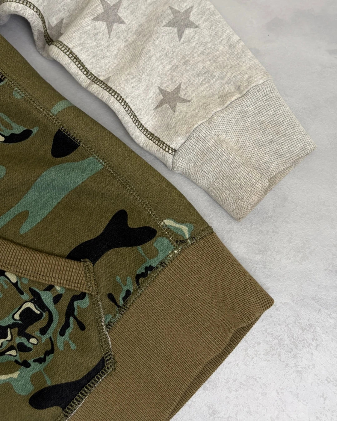 Diesel Camo Sleeve Zip Up Hoodie green / grey – (GRADE A) / 16