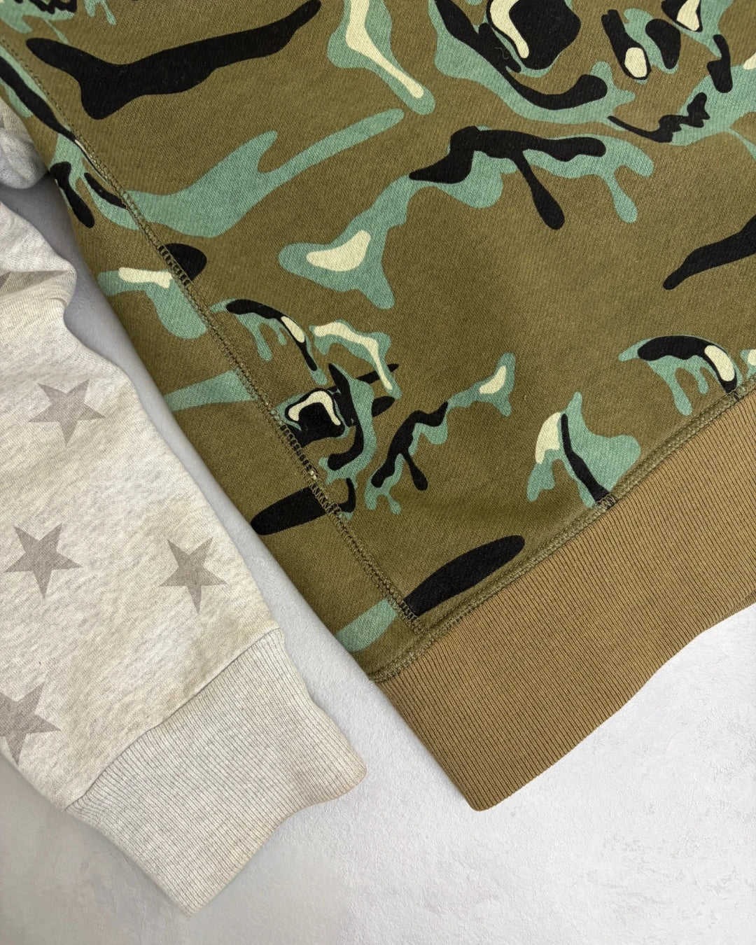 Diesel Camo Sleeve Zip Up Hoodie green / grey – (GRADE A) / 16