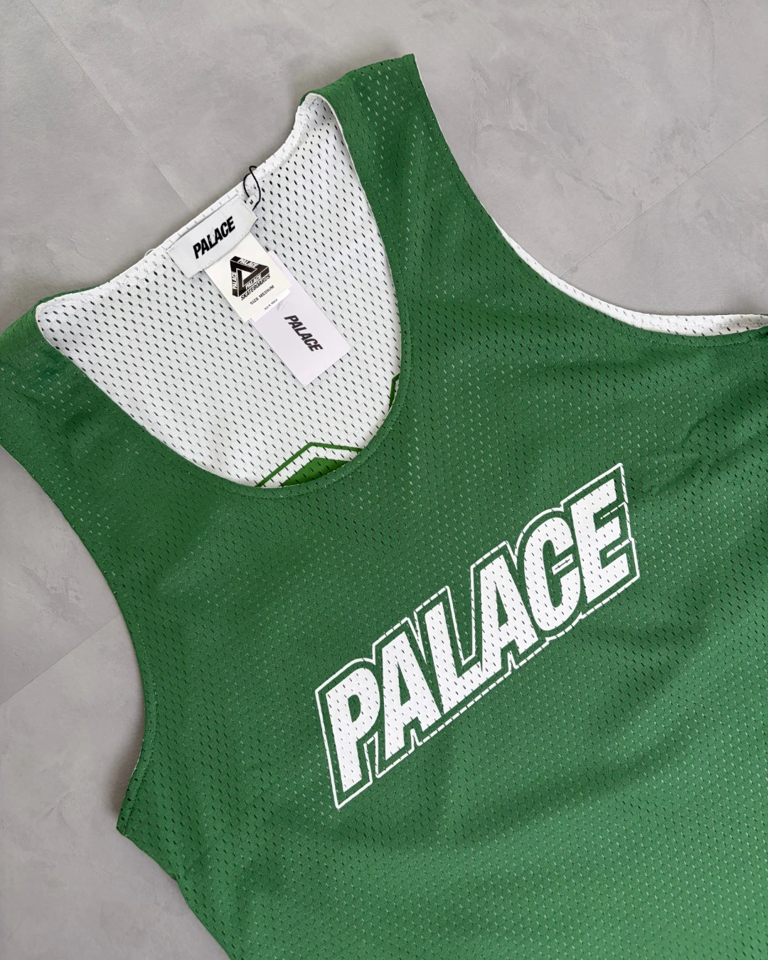 Palace Reverso Mesh Vest green|white