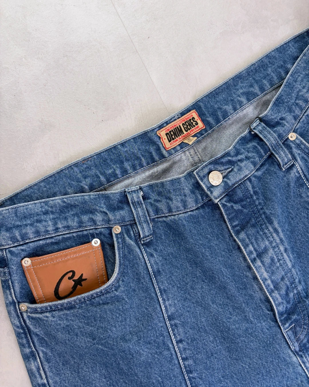 Corteiz C-Star Contrast Stitch Jeans light blue – W36