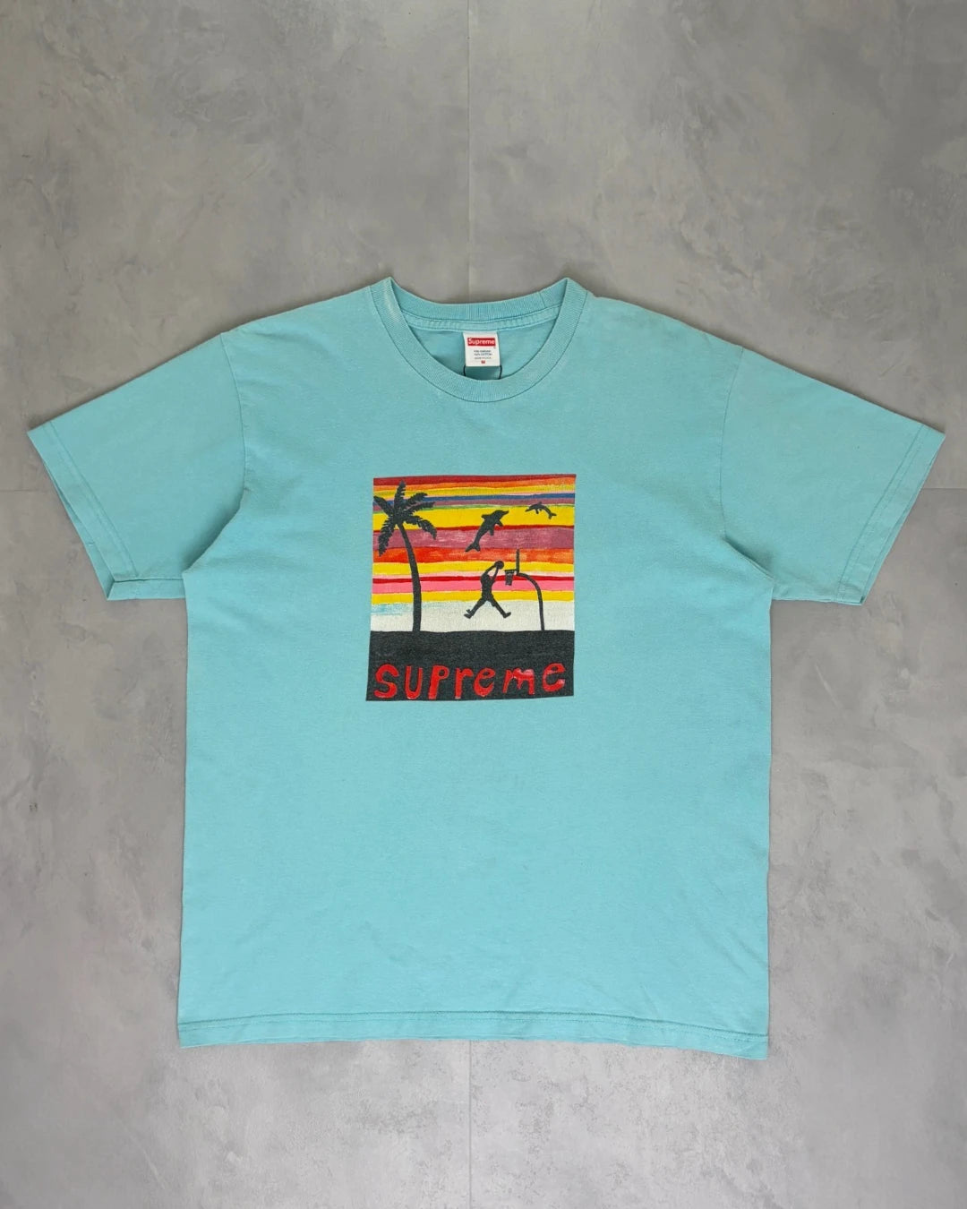 Supreme Surfer Print T-Shirt bright blue – M