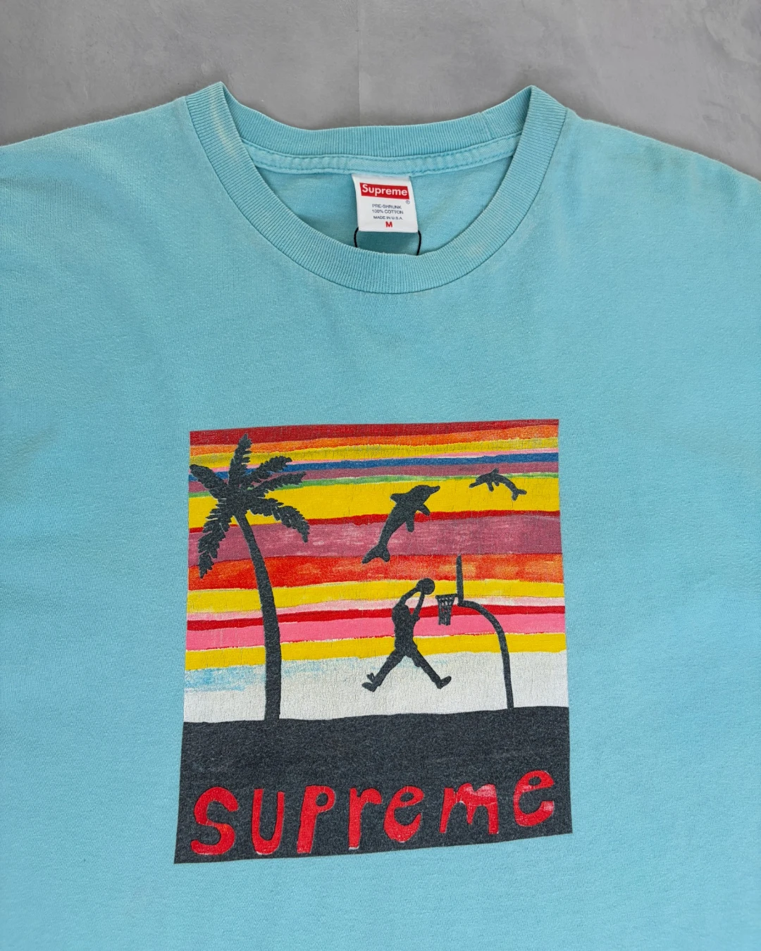 Supreme Surfer Print T-Shirt bright blue – M