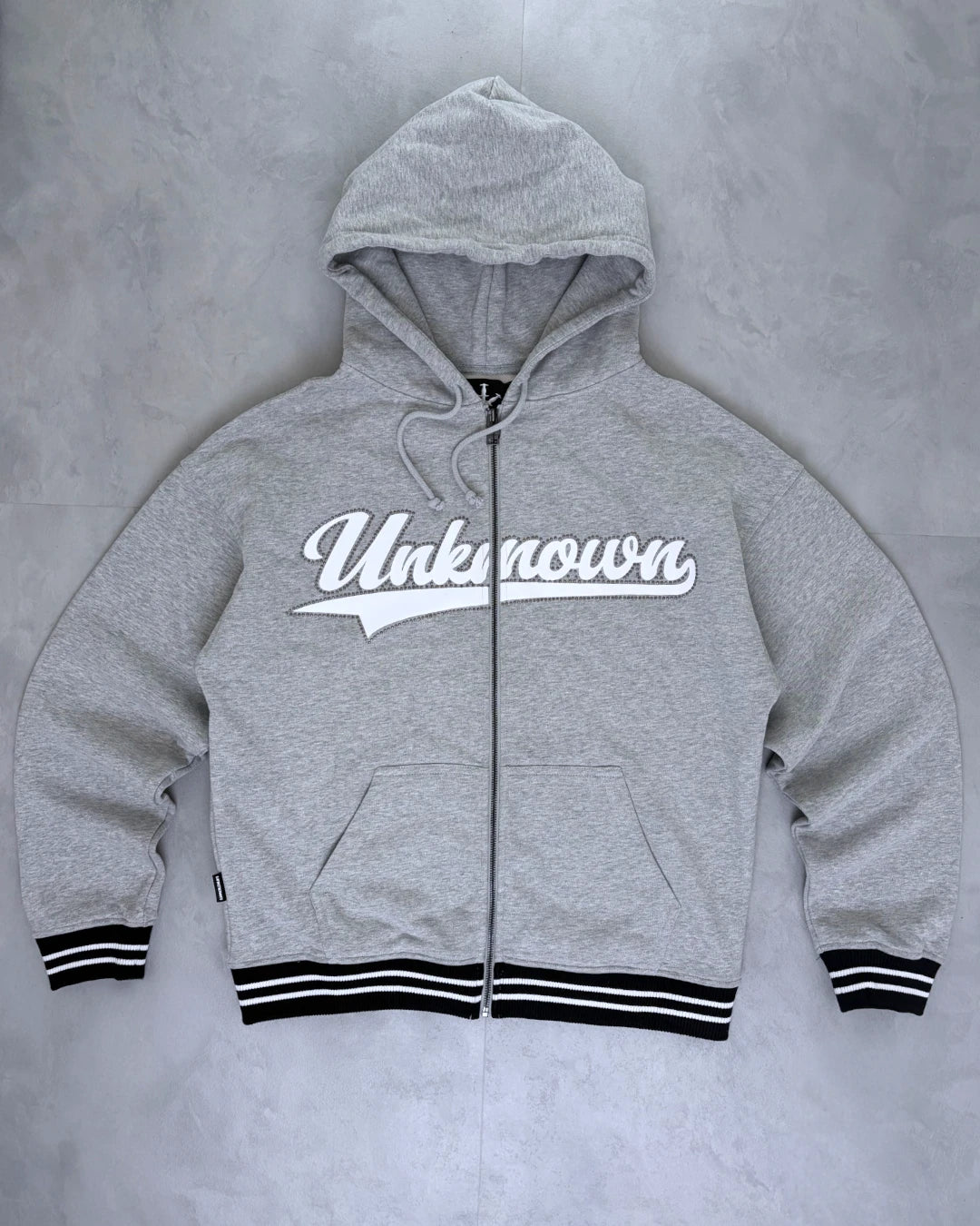 Unknown London Studded Script Logo Hoodie grey – XS