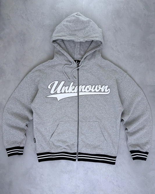 Unknown London Studded Script Logo Hoodie grey – XS