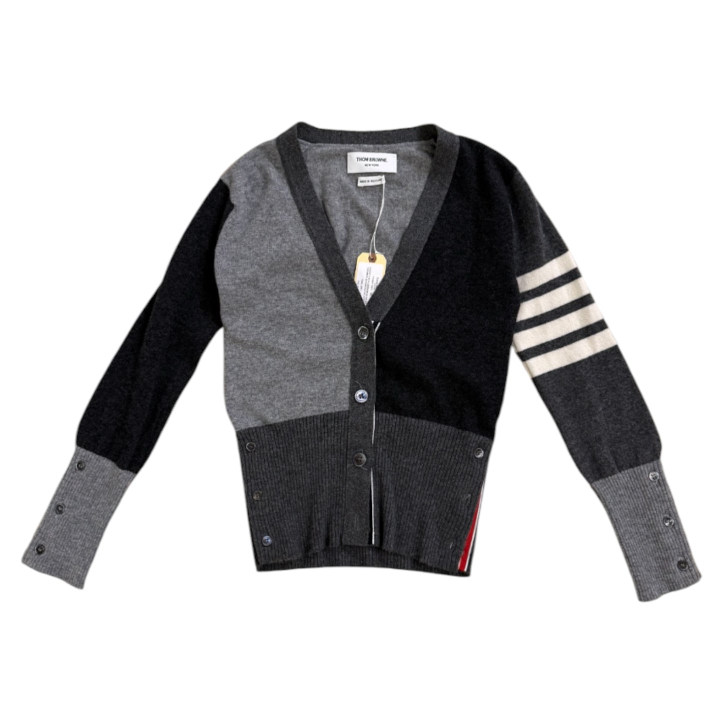 Thom Browne V Neck Fun in Cardigan - 38