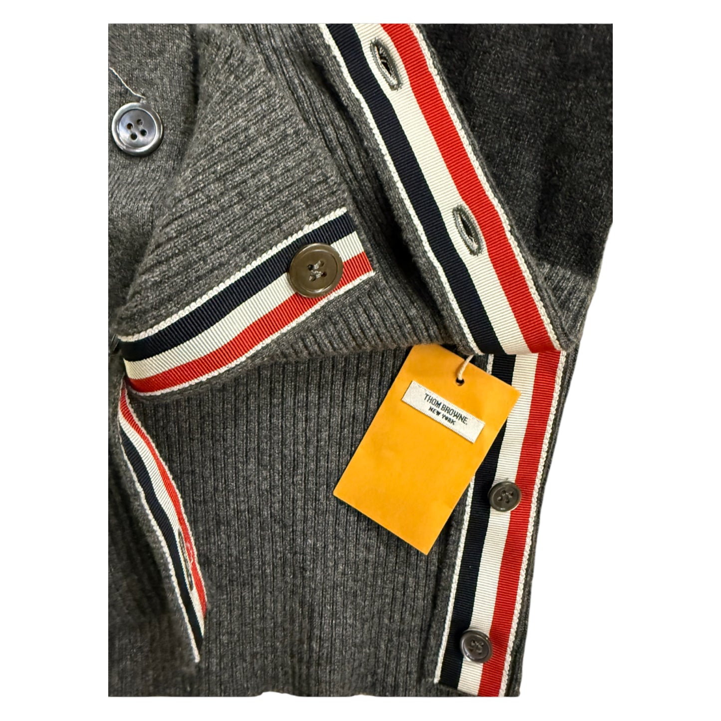 Thom Browne V Neck Fun in Cardigan - 38