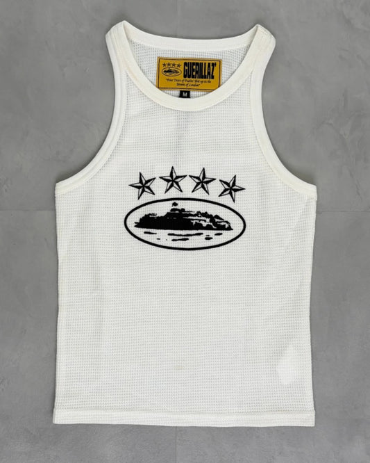 Corteiz 4 Starz Alcatraz Tank Top white – (NEW) / M