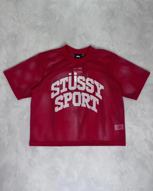 Stussy Sport Mesh Jersey red - S