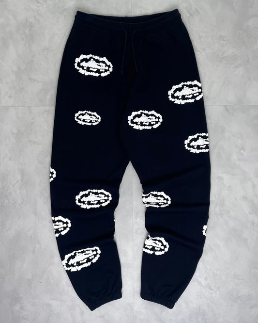 Corteiz X Denim Tears Cotton Wreath Bottoms black – M