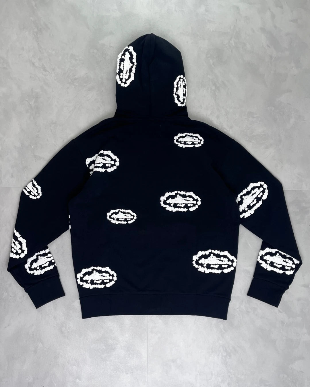 Corteiz X Denim Tears Cotton Wreath Zip Up Hoodie black – M
