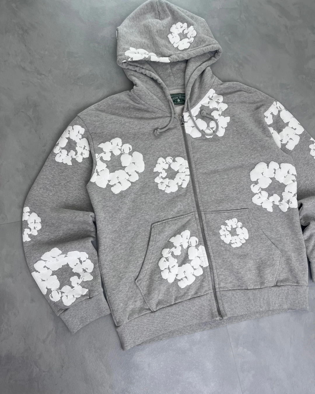 Denim Tears Cotton Wreath Zip Up Hoodie grey – S