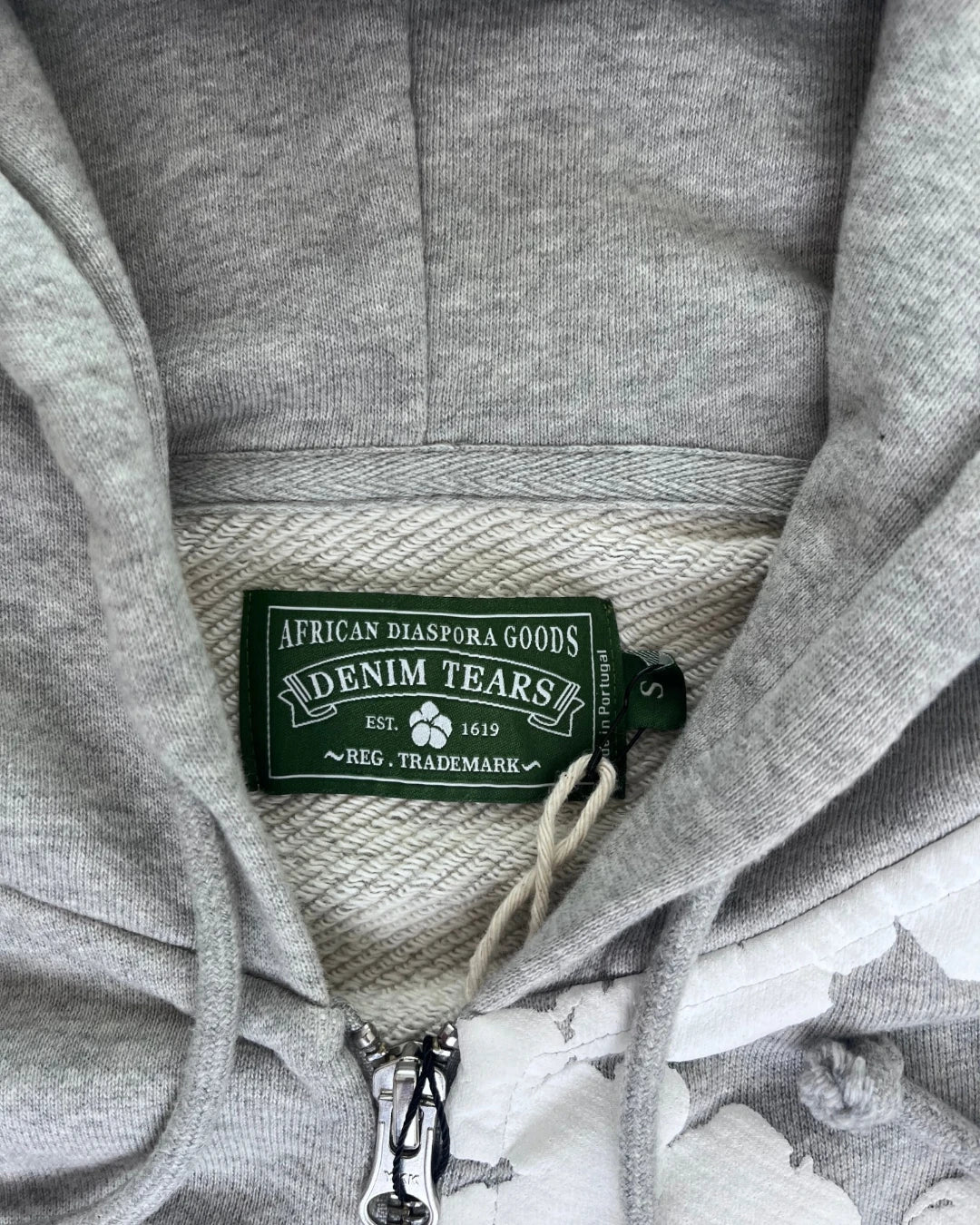 Denim Tears Cotton Wreath Zip Up Hoodie grey – S
