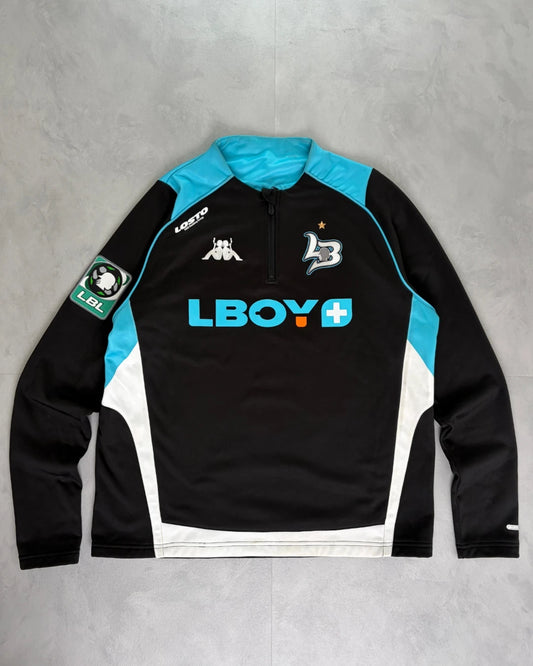 Lostboys Quarter Zip Football Jacket black / blue – L