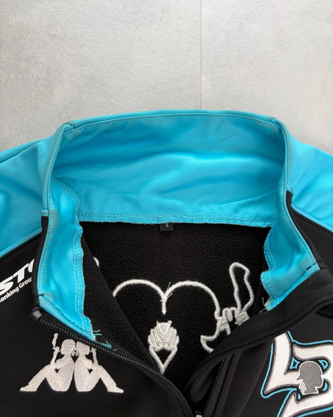 Lostboys Quarter Zip Football Jacket black / blue – L