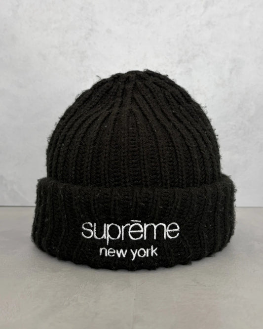 Supreme New York Thick Rib Beanie black - OS