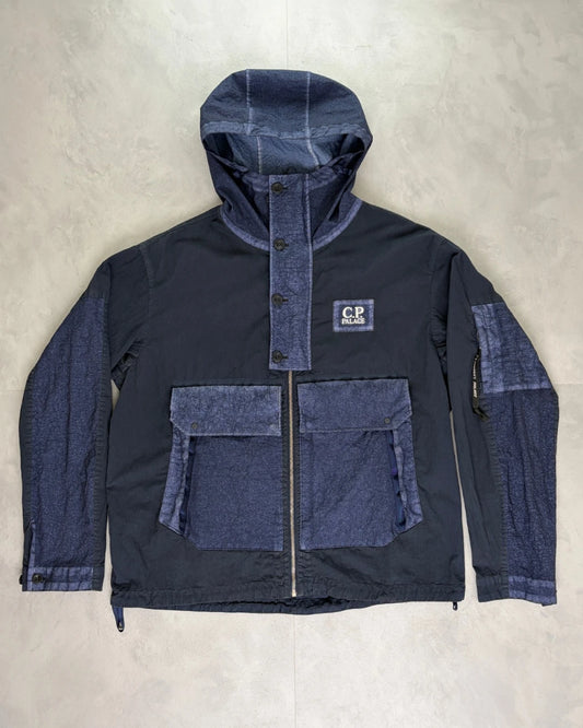 Palace X C.P. Company 50 Fili Heavy Mixed Hooded Jacket navy blue - XL