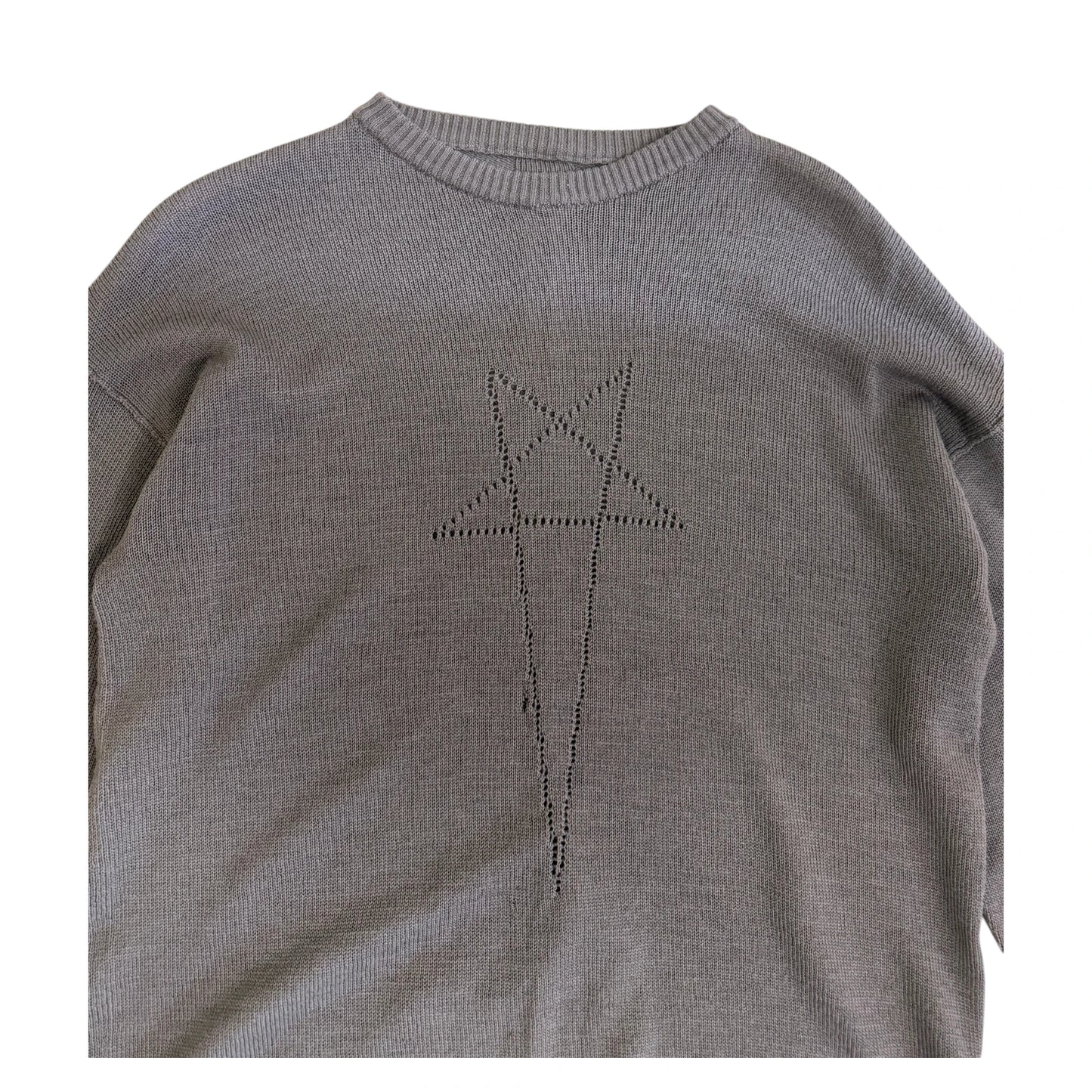 Rick Owens Penta Pointelle Knit Wool Sweater black - M
