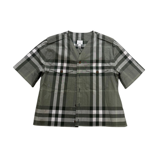 Burberry Plaid Cropped Shirt green - XS