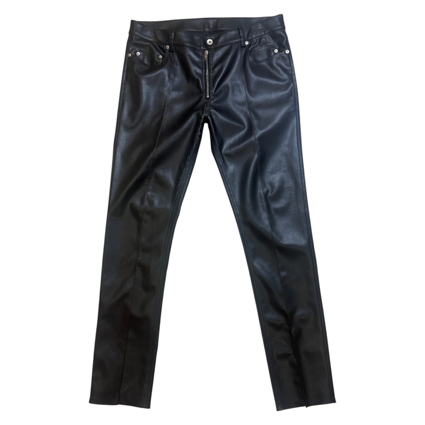 Rick Owens Tyrone Slit Cut Leather Pants - W34
