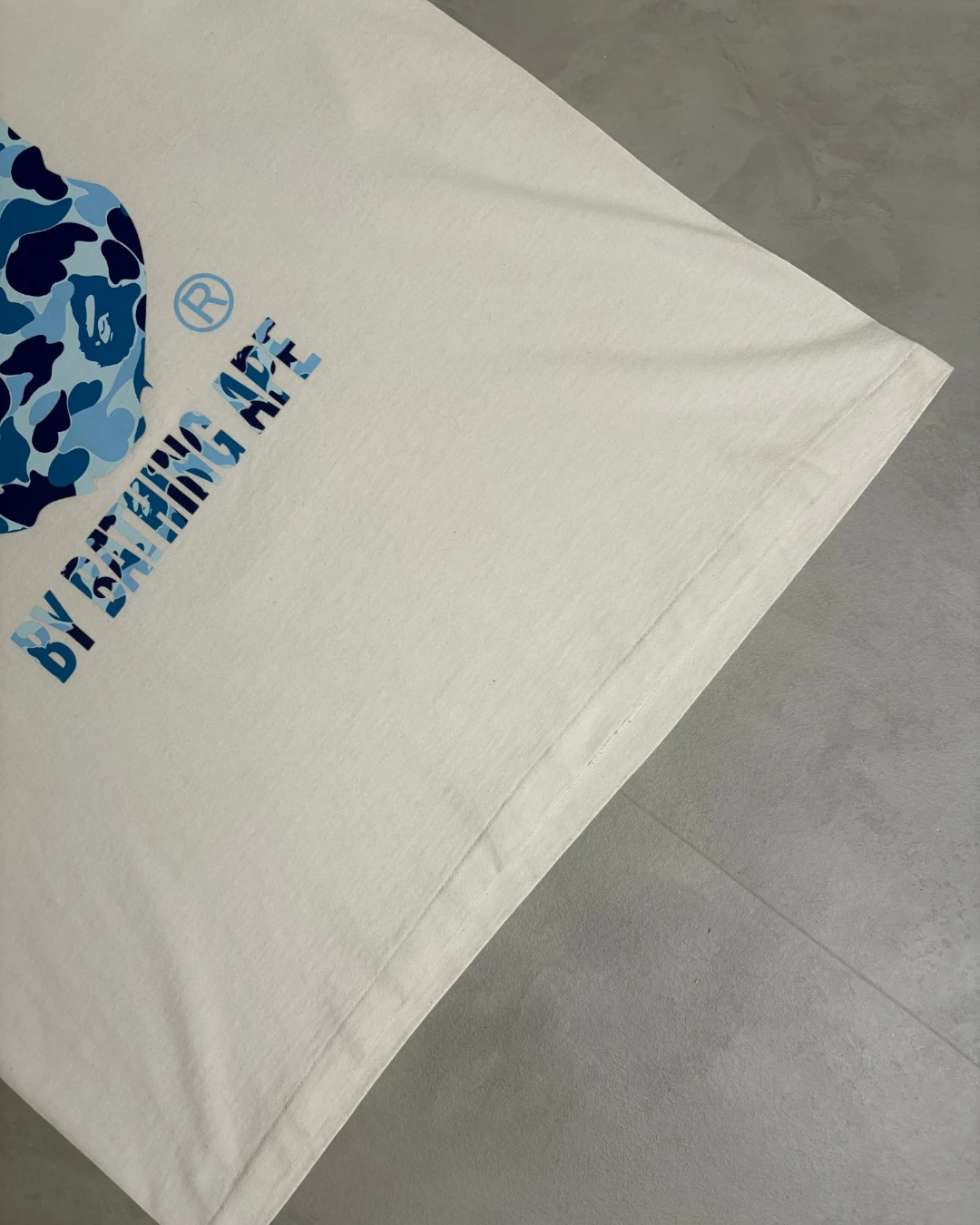 Bape Ape Head Camo Logo blue T Shirt white - XL