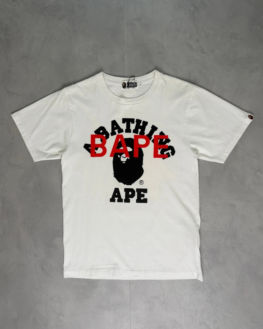 Bape Double Logo Graphic T Shirt white  - S