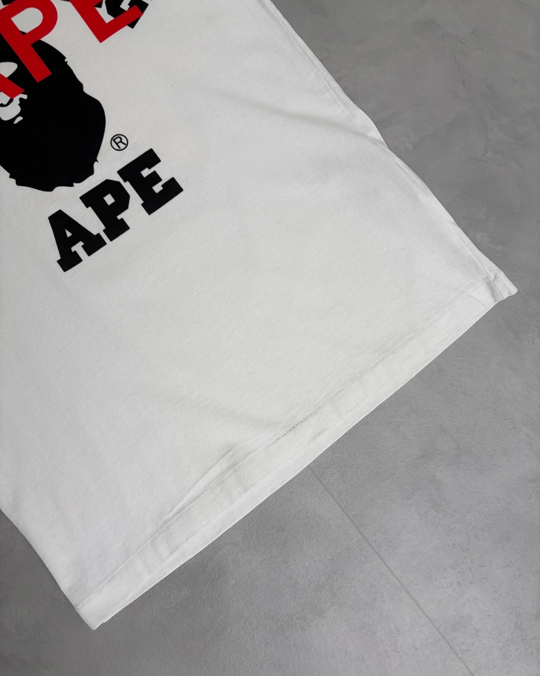 Bape Double Logo Graphic T Shirt white  - S
