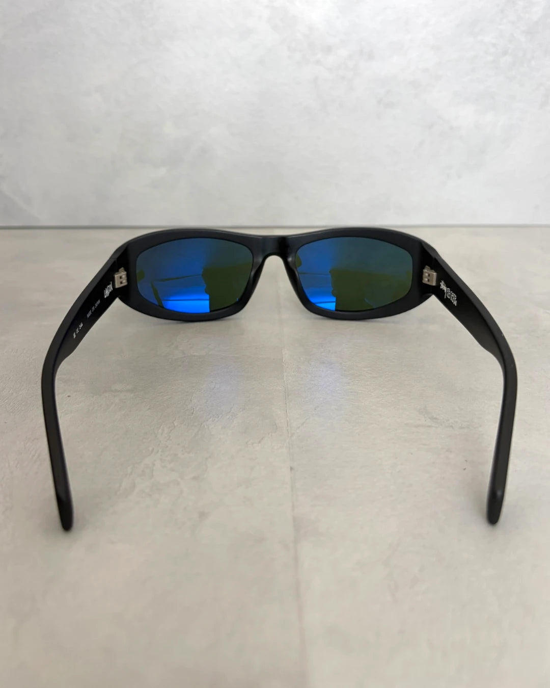 Stussy Landon Sunglasses matte black / green lens – OS