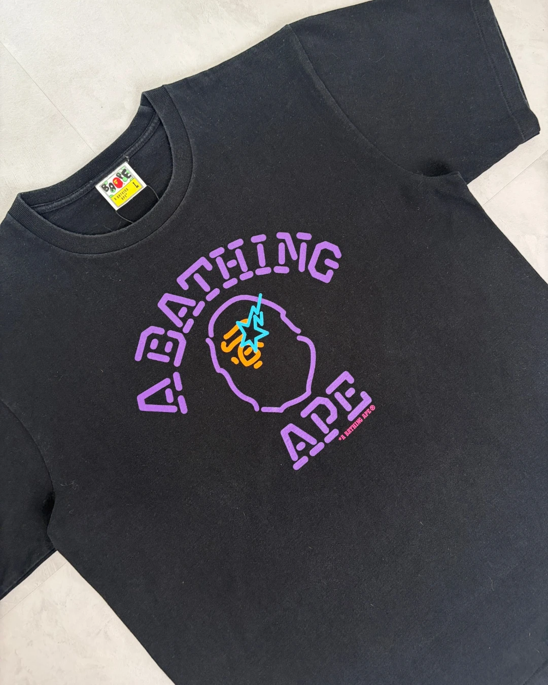 Bape Bathing Ape Neon T Shirt black - L