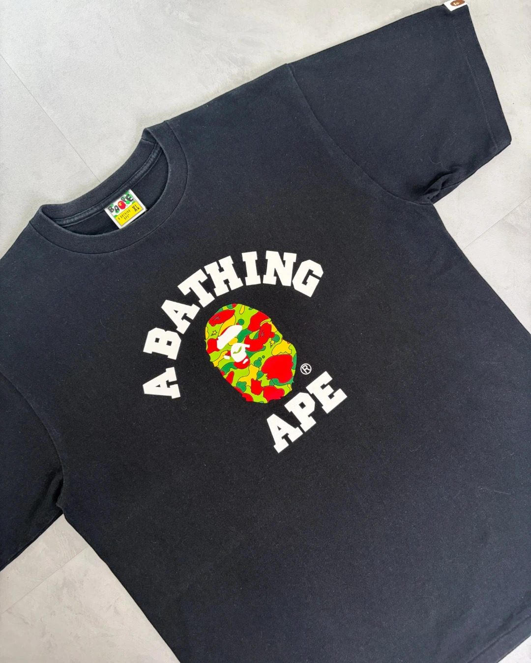 Bape Bathing Ape Green/Yellow/Red Camo T Shirt black - XL