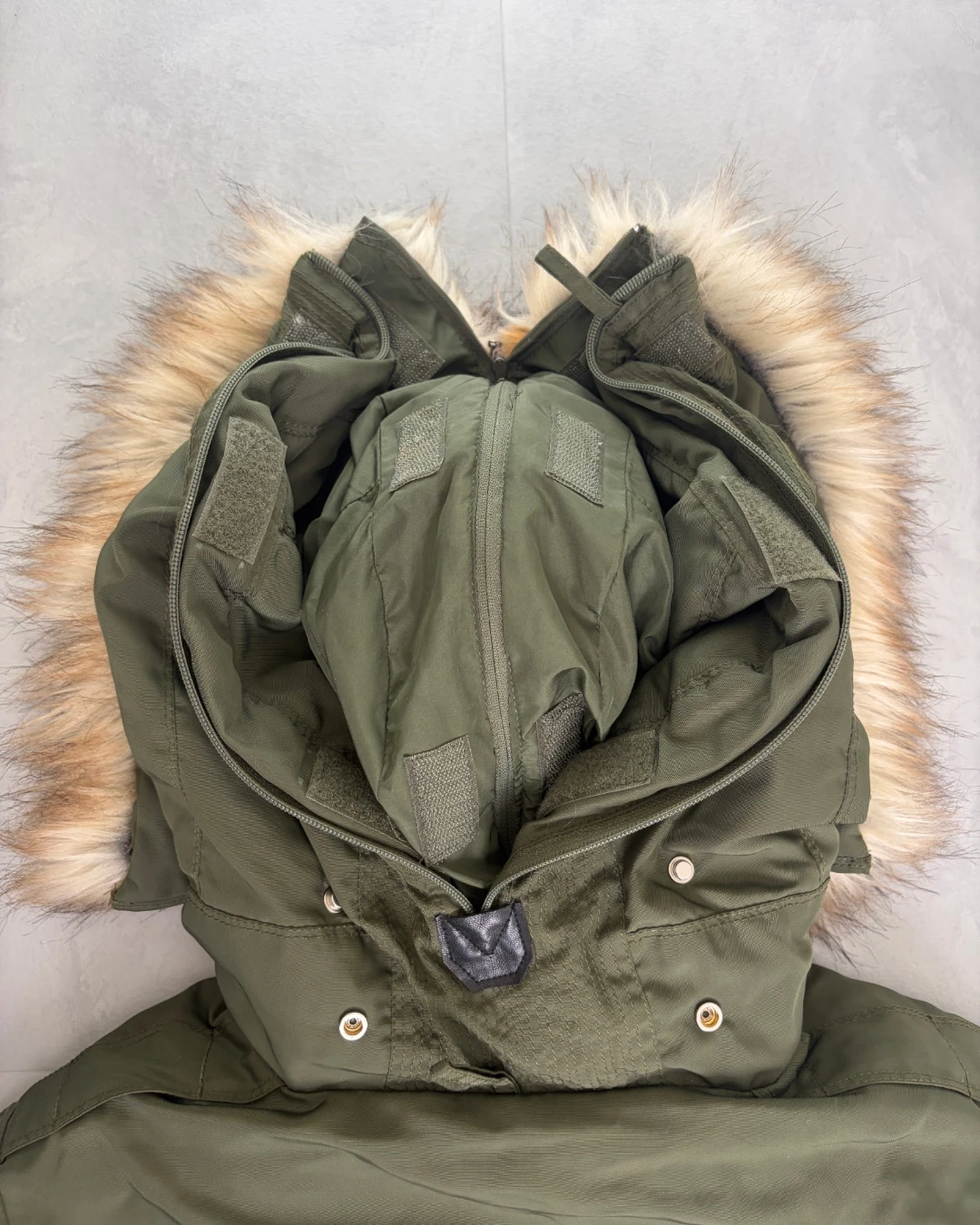 Corvidae Leopard Parka Jacket khaki – M
