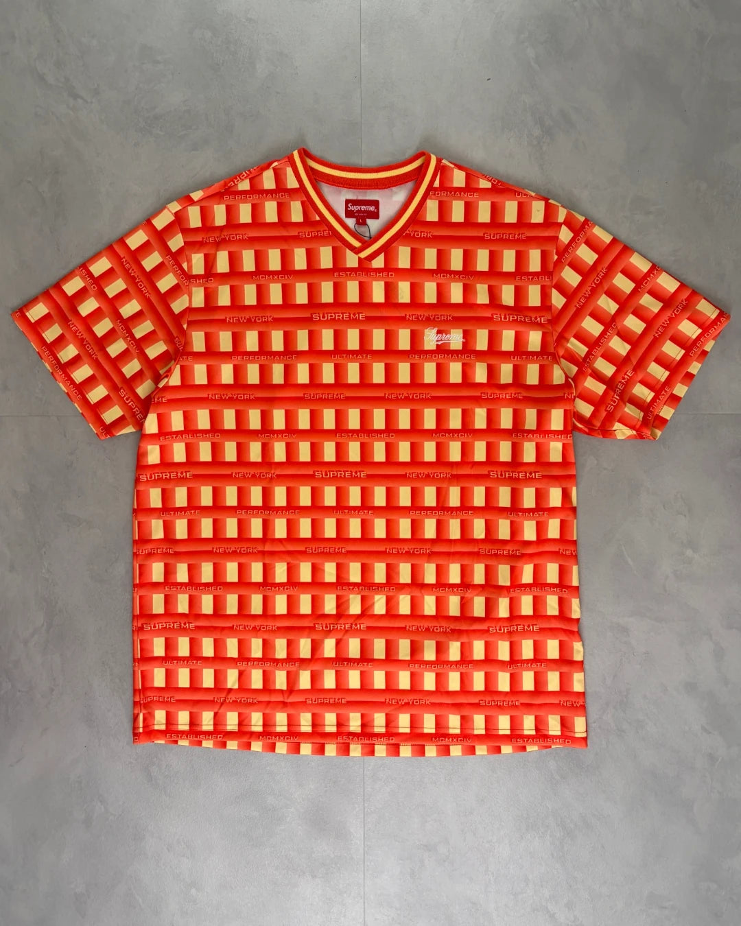 Supreme Grid Football Jersey orange – L