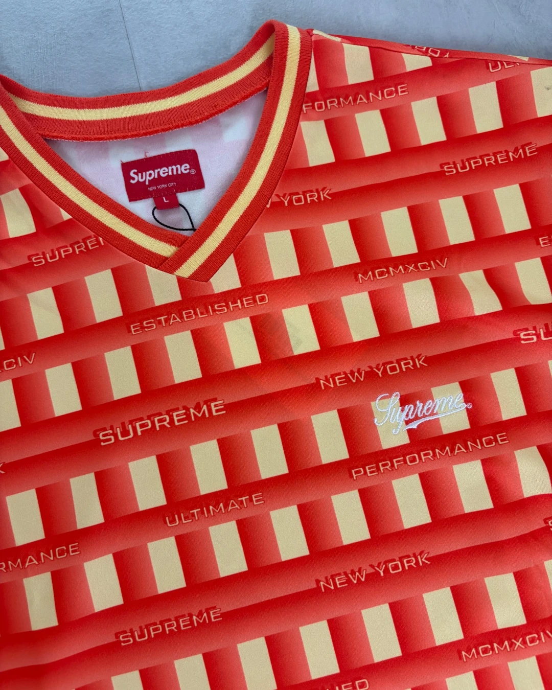 Supreme Grid Football Jersey orange – L