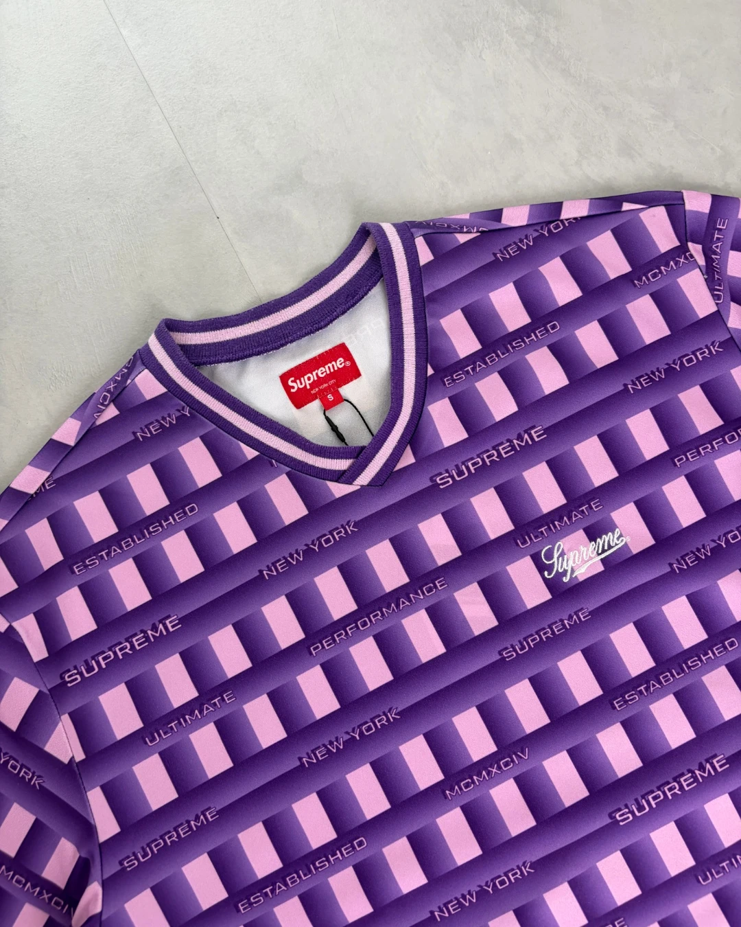 Supreme Grid Football Jersey purple – S