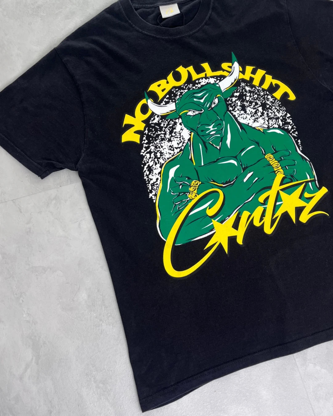 CORTEIZ No Bullshit Black And Green T Shirt - (USED) - L