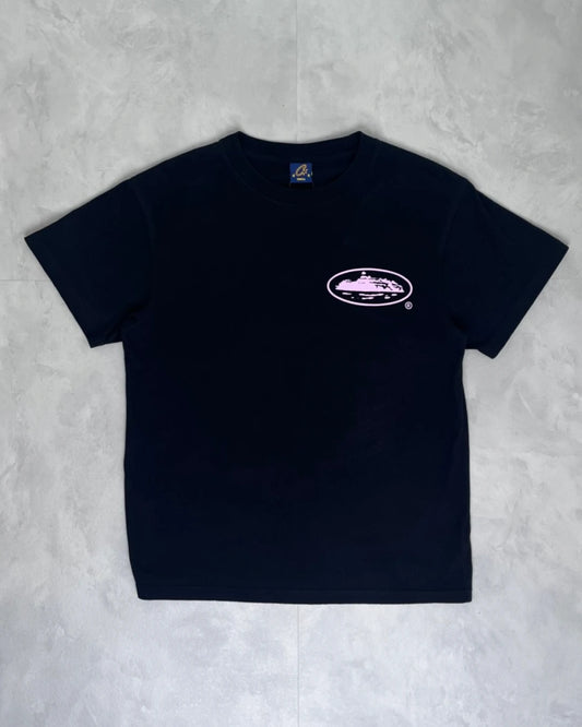 CORTEIZ Pink Island Logo Black T Shirt - (USED) - S