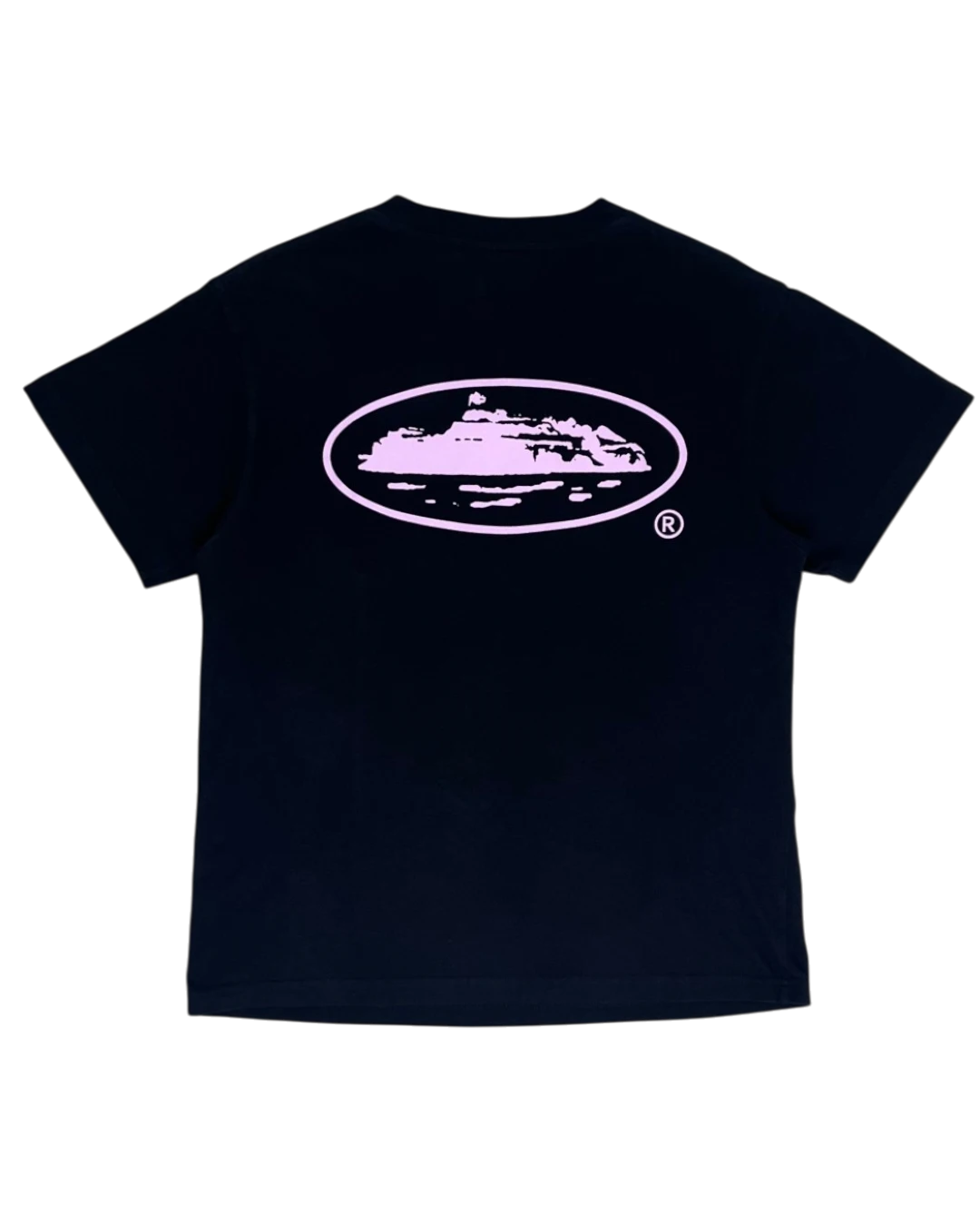 CORTEIZ Pink Island Logo Black T Shirt - (USED) - S
