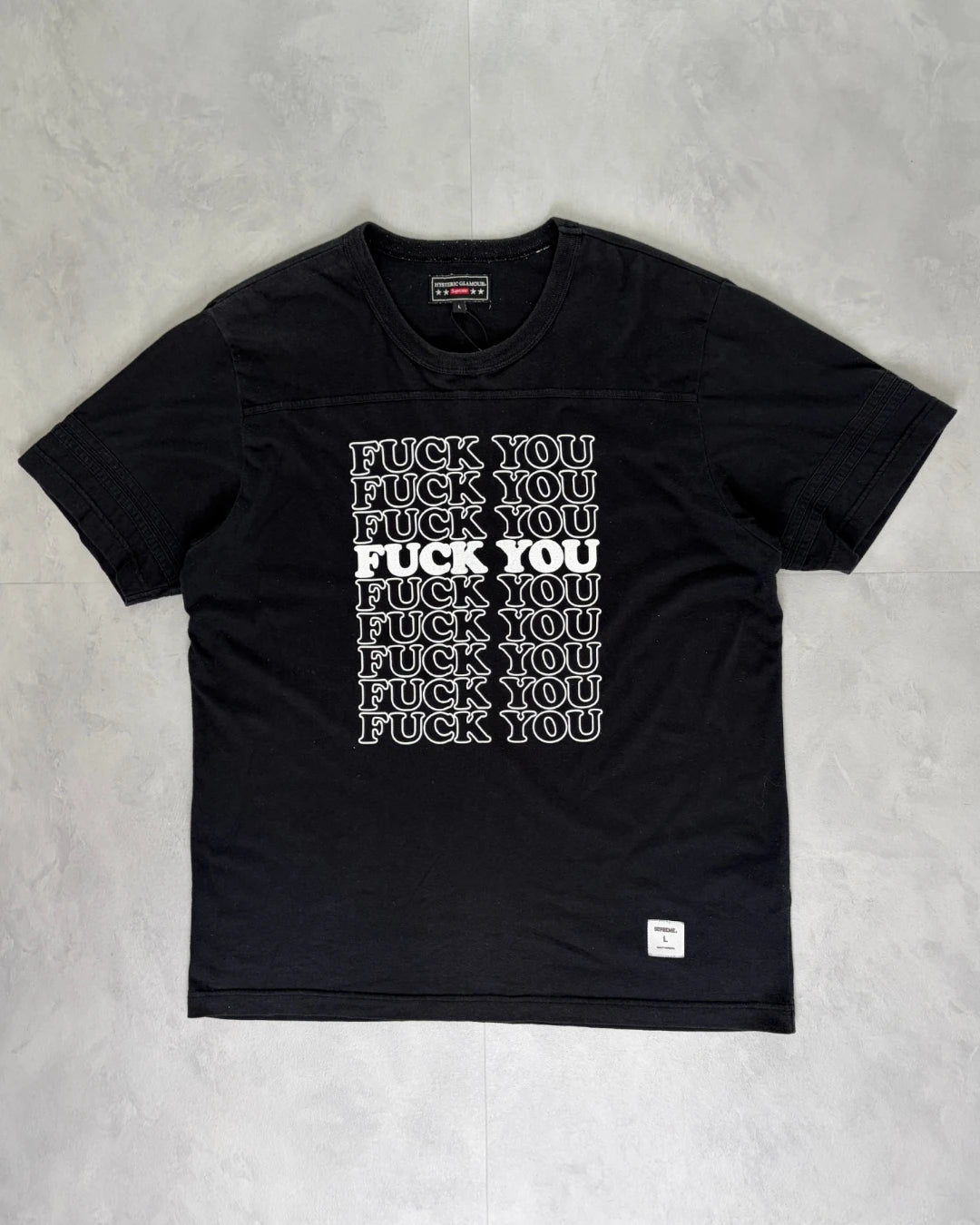 Supreme X Hysteric Glamour 'Fuck You' Football T Shirt black – L