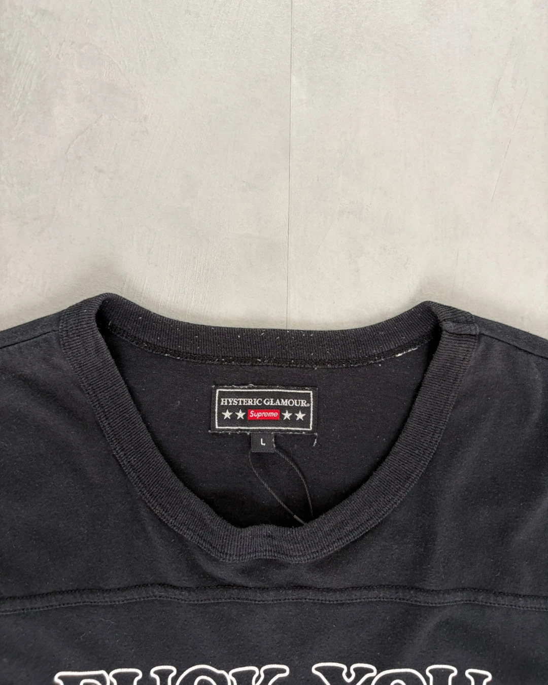 Supreme X Hysteric Glamour 'Fuck You' Football T Shirt black – L